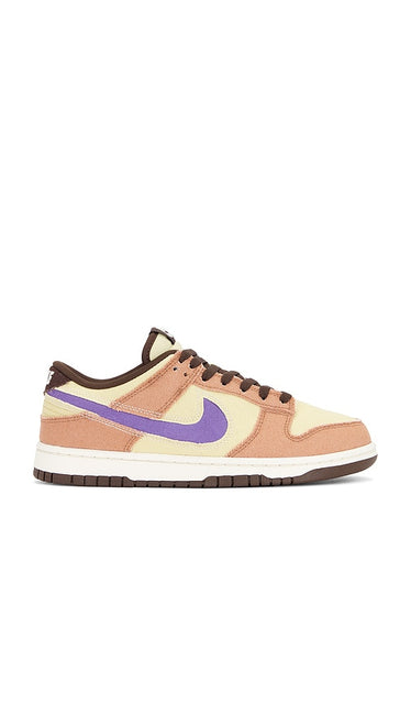 Nike Dunk Low Retro Se Sneakers in Brown | Men's Lifestyle Sneakers in Dusted Clay  Dusty Amethyst  & Team Gold