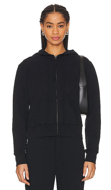 NILI LOTAN Callie Zip Up Hoodie in Black