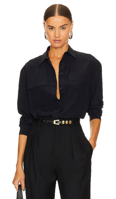 NILI LOTAN Ellias Shirt in Navy - NILI LOTAN Chemise Ellias en Marine - NILI LOTAN Ellias 海军蓝衬衫 - NILI LOTAN Ellias Hemd in Marineblau - NILI LOTAN 엘리아스 셔츠 네이비 색상 - Camicia NILI LOTAN Ellias in blu scuro