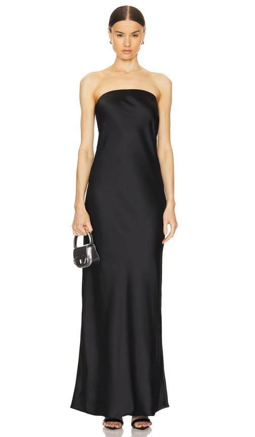 Norma Kamali Bias Strapless Gown in Black