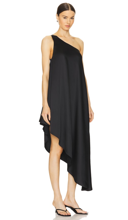 Norma Kamali One Shoulder Diagonal Tunic in Black