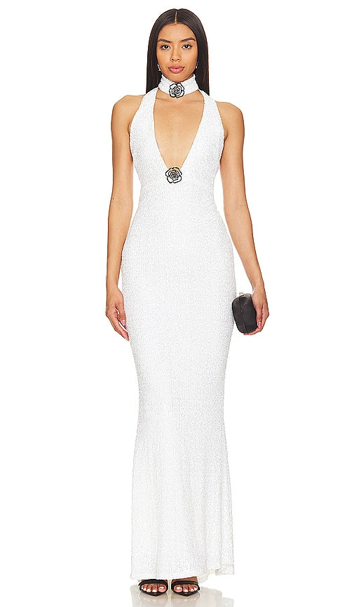 Nookie Rosalia Halter Gown in White