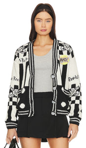 No! Jeans Pop Revolution Cardigan in Black,White