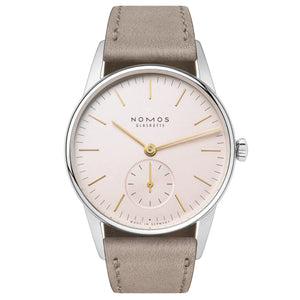 NOMOS Orion Rose Pink Dial Beige Leather Strap Watch 32.8mm - 325