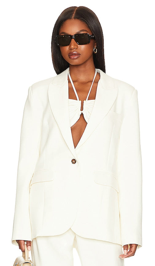 NONchalant Label Luciana Blazer in White - NONchalant Label - Blazer Luciana en blanc - NONchalant Label Luciana 白色西装外套 - NONchalant Label Luciana Blazer in Weiß - NONchalant Label Luciana 블레이저 화이트 색상 - Blazer Luciana di etichetta NONchalant in bianco