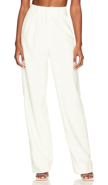 NONchalant Label Pilar Pant in White - Pantalon Pilar NONchalant Label en blanc - NONchalant Label Pilar 白色长裤 - NONchalant Label Pilar Hose in Weiß - NONchalant Label Pilar 팬츠화이트 색상 - Pantaloni Pilar Label NONchalant in bianco