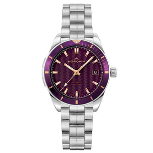 NORQAIN Adventure Sport Purple Dial Stainless Steel Automatic Watch 37mm - N1800A86GA/P183/182S