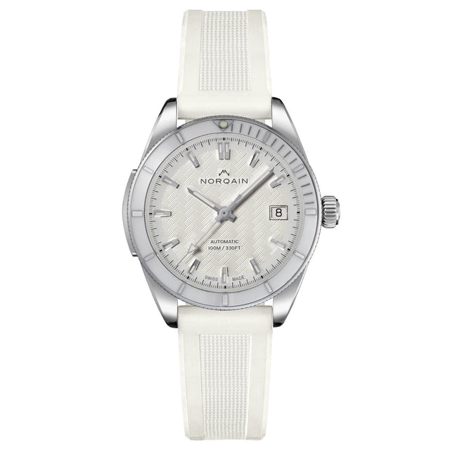 NORQAIN Adventure Sport White Dial White Rubber Strap Automatic Watch 37mm - N1800C89A/W181/18WRE.16S