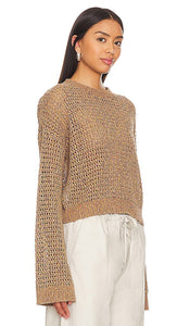 NSF Blayne Crochet Crew in Beige