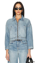 NSF Conway Zip Denim Jacket in Blue