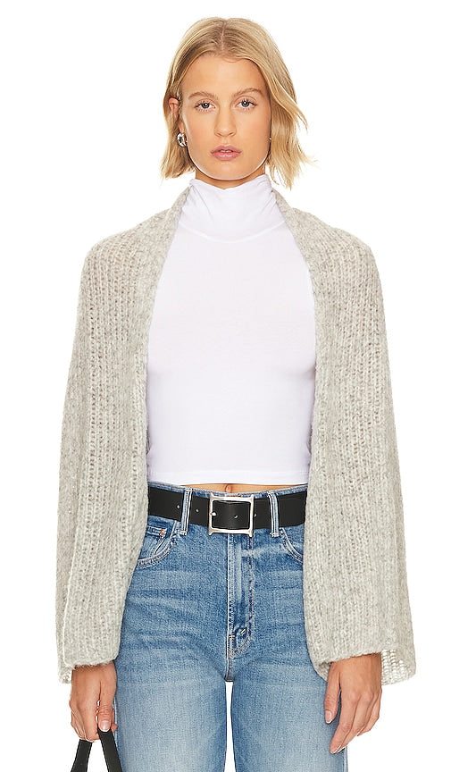 NSF Emma Chunky Knit Shrug in Light Grey