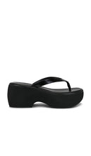 Nakedvice The Mina Sandal in Black | Black Wedge Sandals for Women