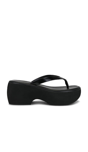 Nakedvice The Mina Sandal in Black | Black Wedge Sandals for Women