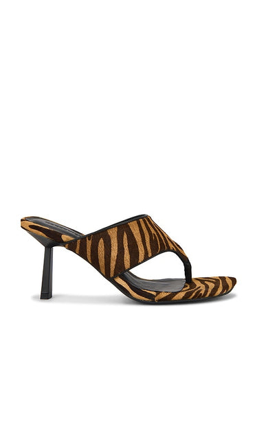Nakedvice The Tasha Heel in Brown | Zebra Heeled Sandals for Women