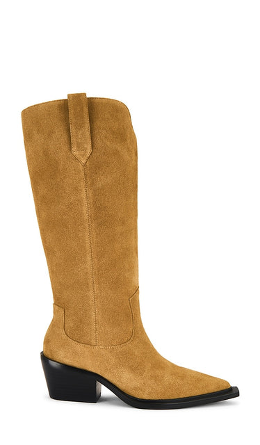 Nakedvice x REVOLVE The Reid Boot in Brown | Honey Suede Knee-High Boots for Women