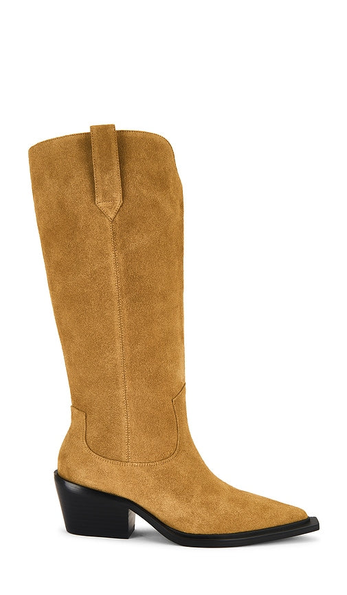 Nakedvice x REVOLVE The Reid Boot in Brown | Honey Suede Knee-High Boots for Women