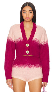 Nana Jacqueline Daphne Diamond Cardigan in Fuchsia