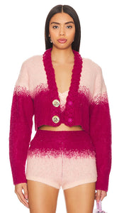 Nana Jacqueline Daphne Diamond Cardigan in Fuchsia