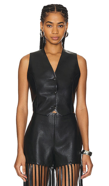 Nanushka Arnona Vest in Black - Gilet Nanushka Arnona en noir - Nanushka Arnona 黑色背心 - Nanushka Arnona Weste in Schwarz - Nanushka Arnona 베스트 - Gilet Nanushka Arnona in nero