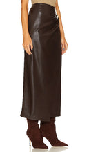 Nanushka Marcha Leather Maxi Skirt in Chocolate