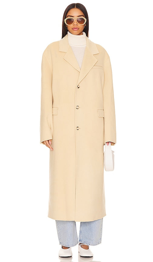 Nanushka Veda Coat in Beige