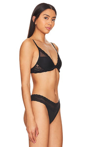 Natori Feathers Contour Plunge Bra in Black