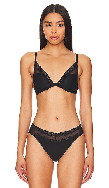 Natori Feathers Contour Plunge Bra in Black