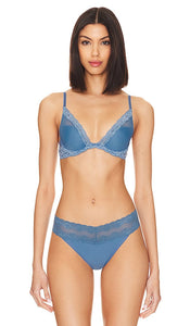 Natori Feathers Contour Plunge Bra in Teal - Soutien-gorge plongeant contour Natori Feathers en bleu sarcelle - Natori Feathers 蓝绿色深 V 型文胸 - Natori Feathers Contour Plunge-BH in Blaugrün - Natori Feathers 컨투어 플런지 브라 - Reggiseno con scollo profondo Natori Feathers in verde acqua