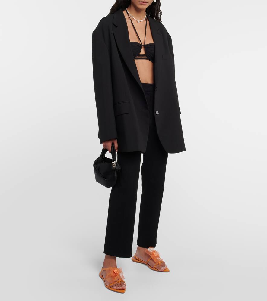 Nensi Dojaka Appliqu√É¬© leather thong sandals