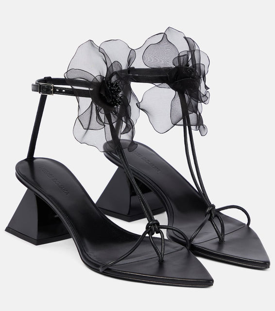 Nensi Dojaka Appliqu√É¬© leather thong sandals