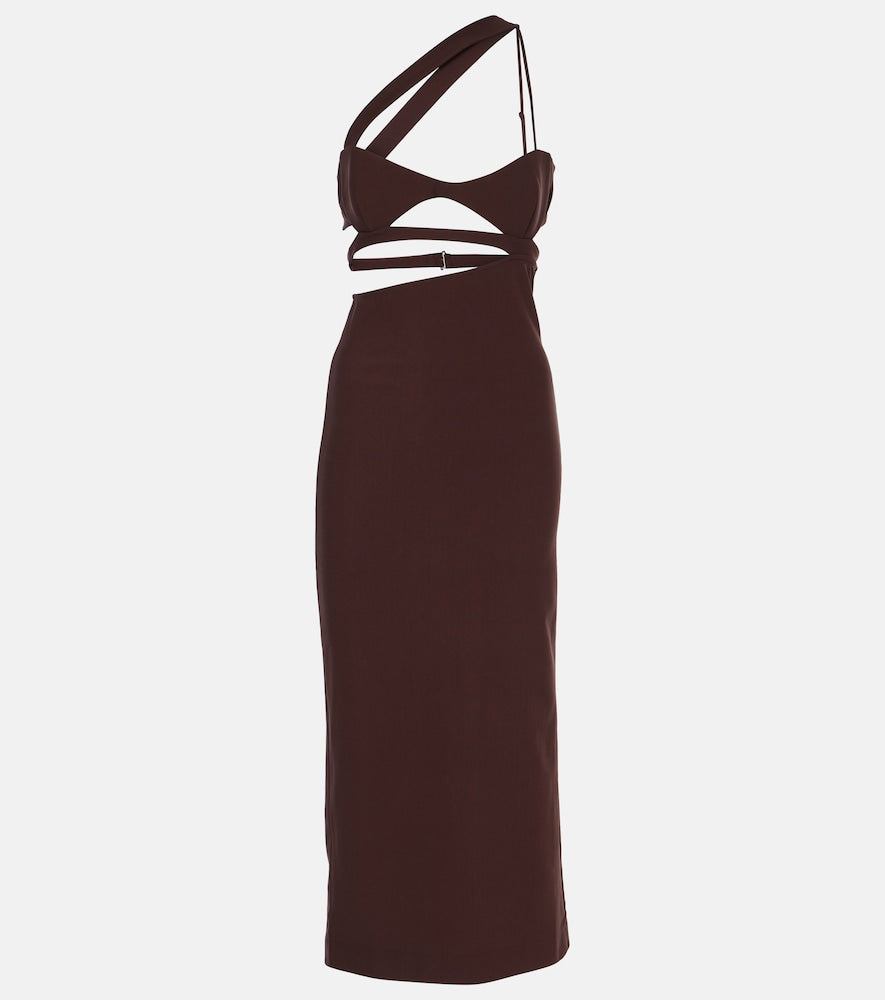 Nensi Dojaka Asymmetric silk midi dress. Nensi Dojaka 不对称真丝中长连衣裙