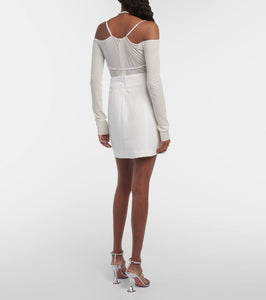 Nensi Dojaka Bridal cutout crêpe minidress