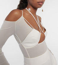 Nensi Dojaka Bridal cutout crêpe minidress