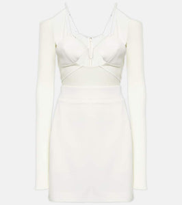Nensi Dojaka Bridal cutout crêpe minidress