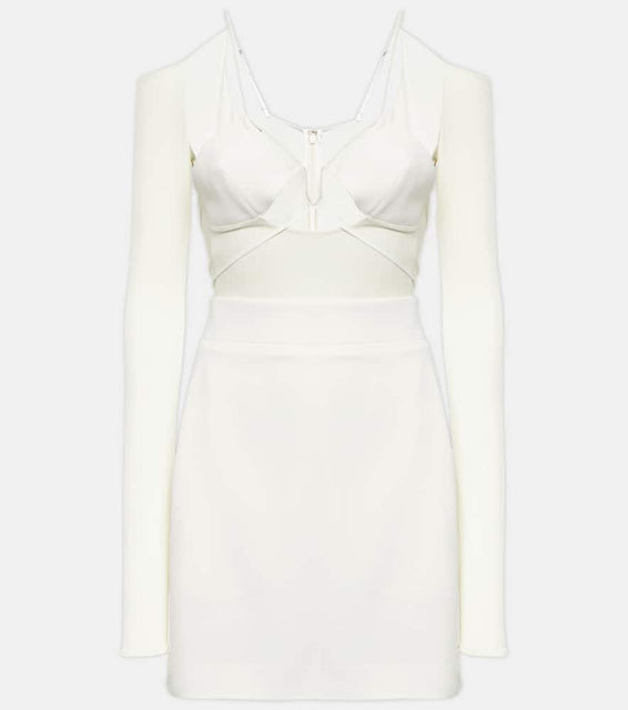 Nensi Dojaka Bridal cutout crêpe minidress