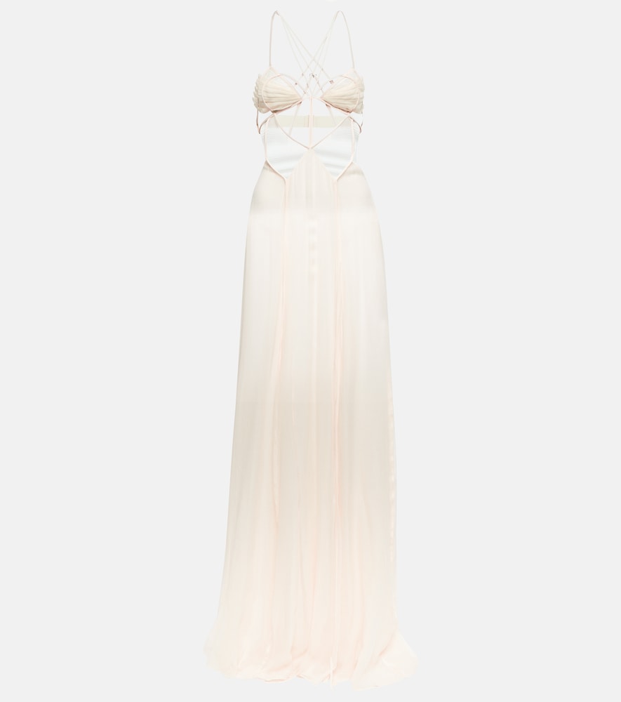 Nensi Dojaka Bridal cutout silk chiffon gown. Nensi Dojaka 新娘镂空真丝雪纺礼服