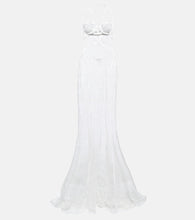 Nensi Dojaka Bridal halterneck lace gown. Nensi Dojaka 新娘挂脖蕾丝礼服