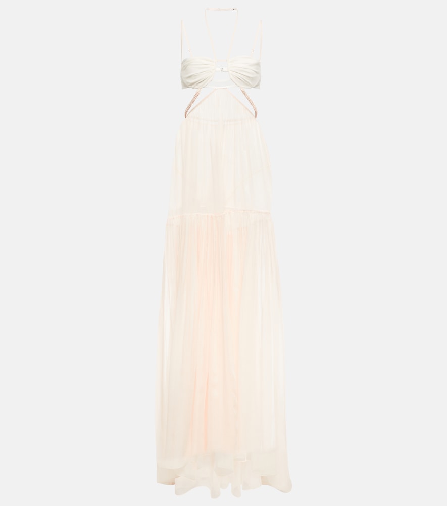 Nensi Dojaka Bridal silk chiffon gown. Nensi Dojaka 丝绸雪纺新娘礼服