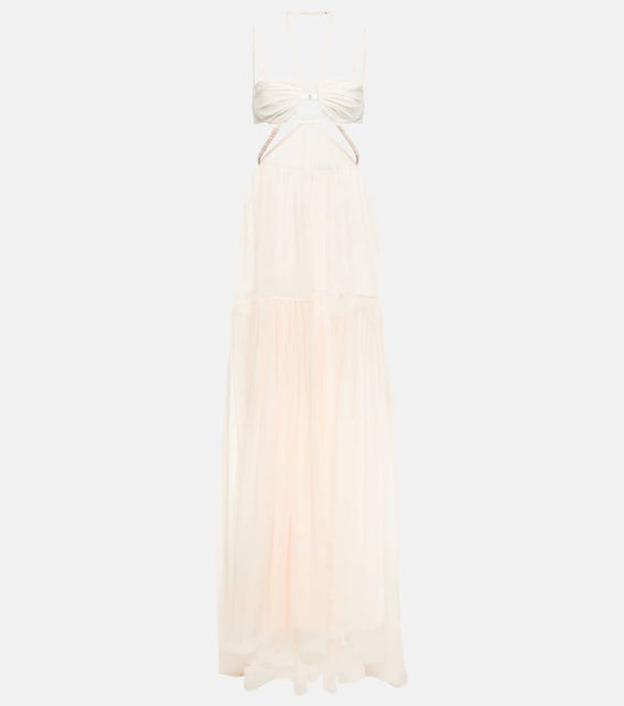Nensi Dojaka Bridal silk chiffon gown