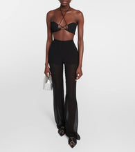 Nensi Dojaka Crystal-embellished flat PVC slippers