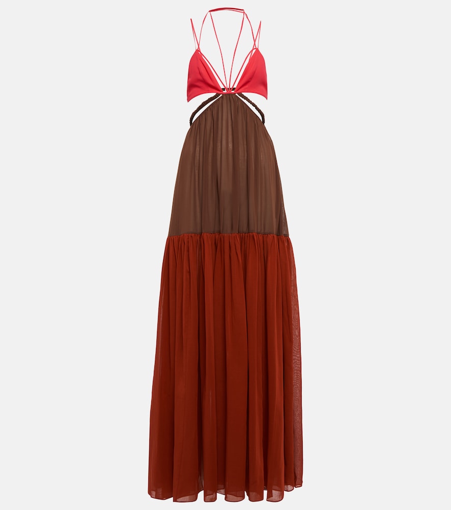Nensi Dojaka Cutout cotton maxi dress. Nensi Dojaka 镂空棉质长裙
