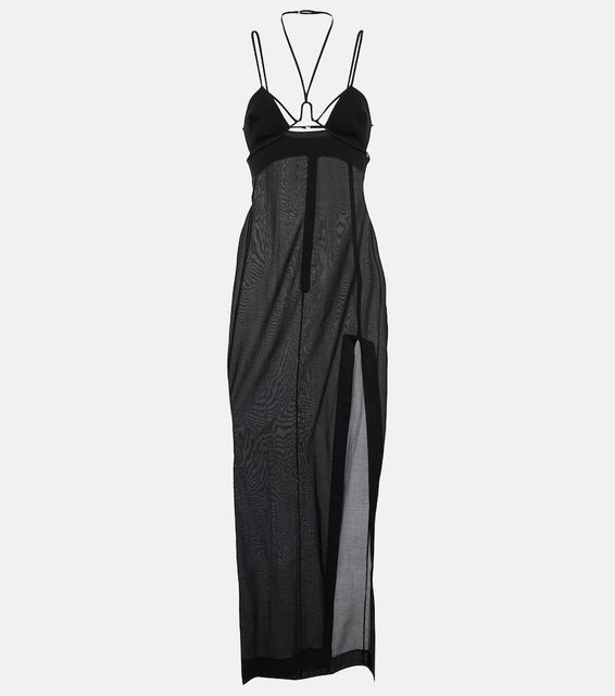 Nensi Dojaka Cutout halterneck cotton gown