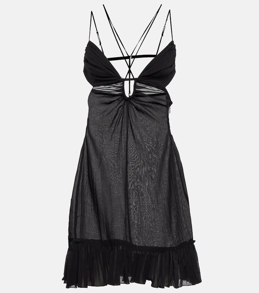 Nensi Dojaka Cutout halterneck cotton minidress. Nensi Dojaka 露背吊带棉质迷你连衣裙