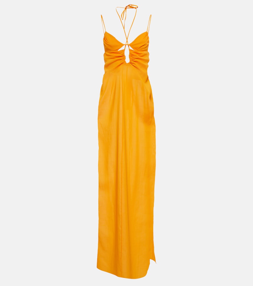 Nensi Dojaka Cutout halterneck maxi dress. Nensi Dojaka 露背吊带长裙