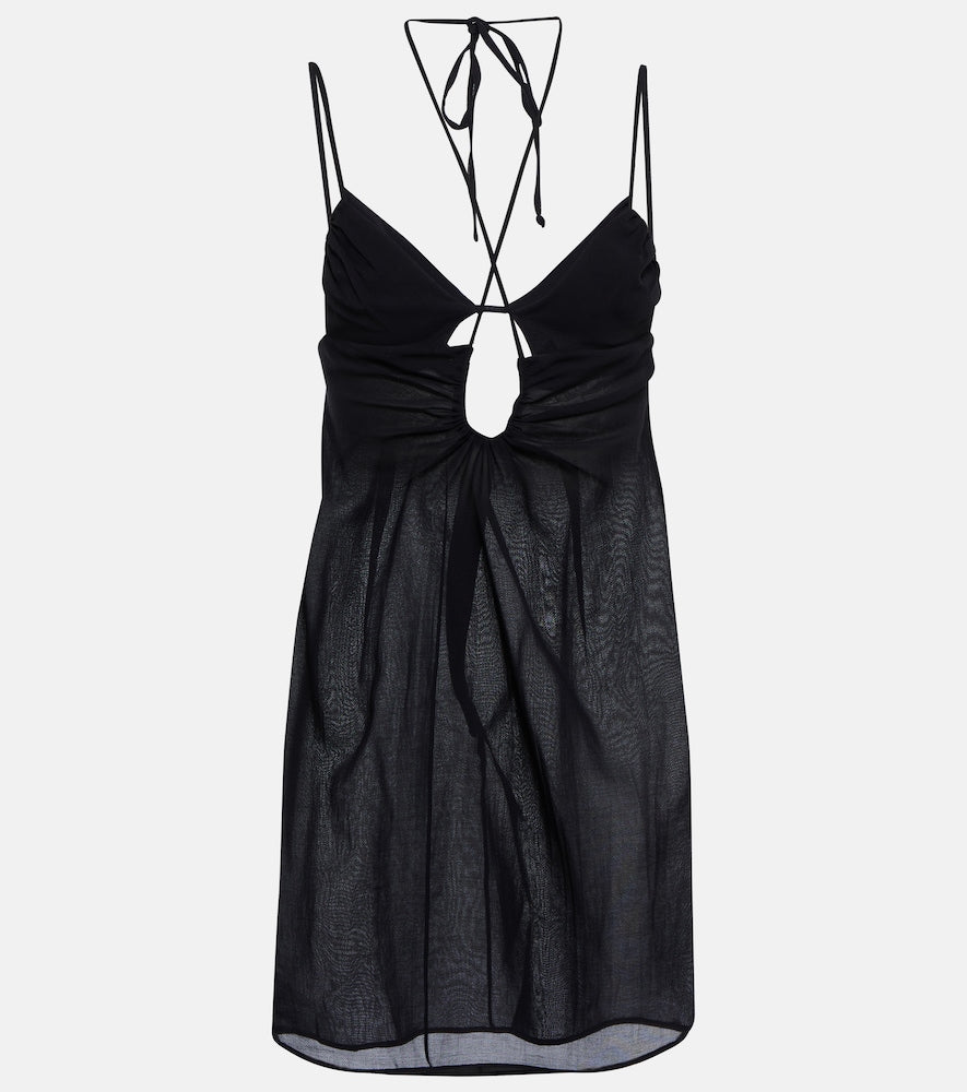 Nensi Dojaka Cutout halterneck minidress. Nensi Dojaka 露背吊带迷你连衣裙