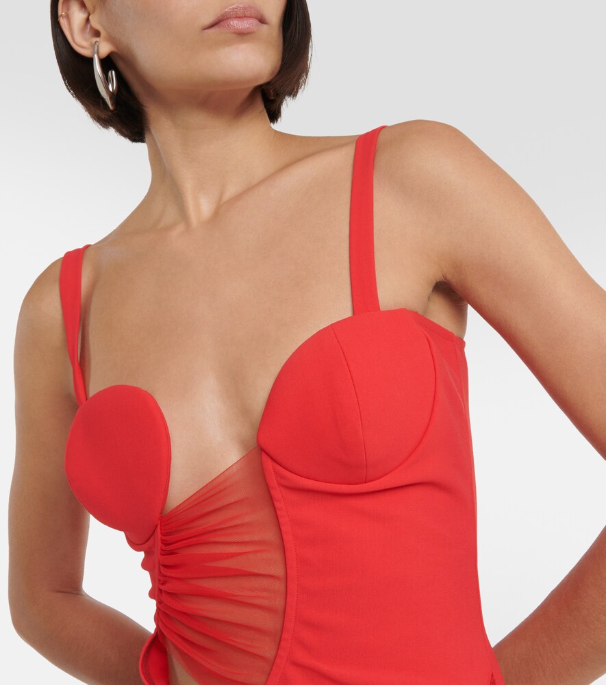 Nensi Dojaka Cutout jersey minidress