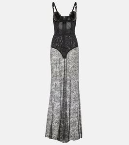 Nensi Dojaka Cutout sequined lace-trimmed gown