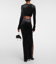 Nensi Dojaka Cutout velvet maxi dress