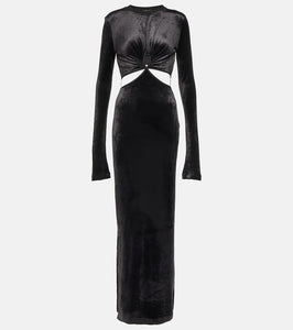 Nensi Dojaka Cutout velvet maxi dress