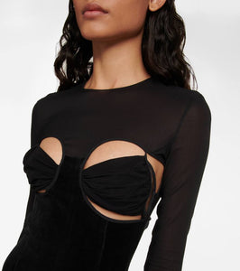 Nensi Dojaka Cutout velvet minidress